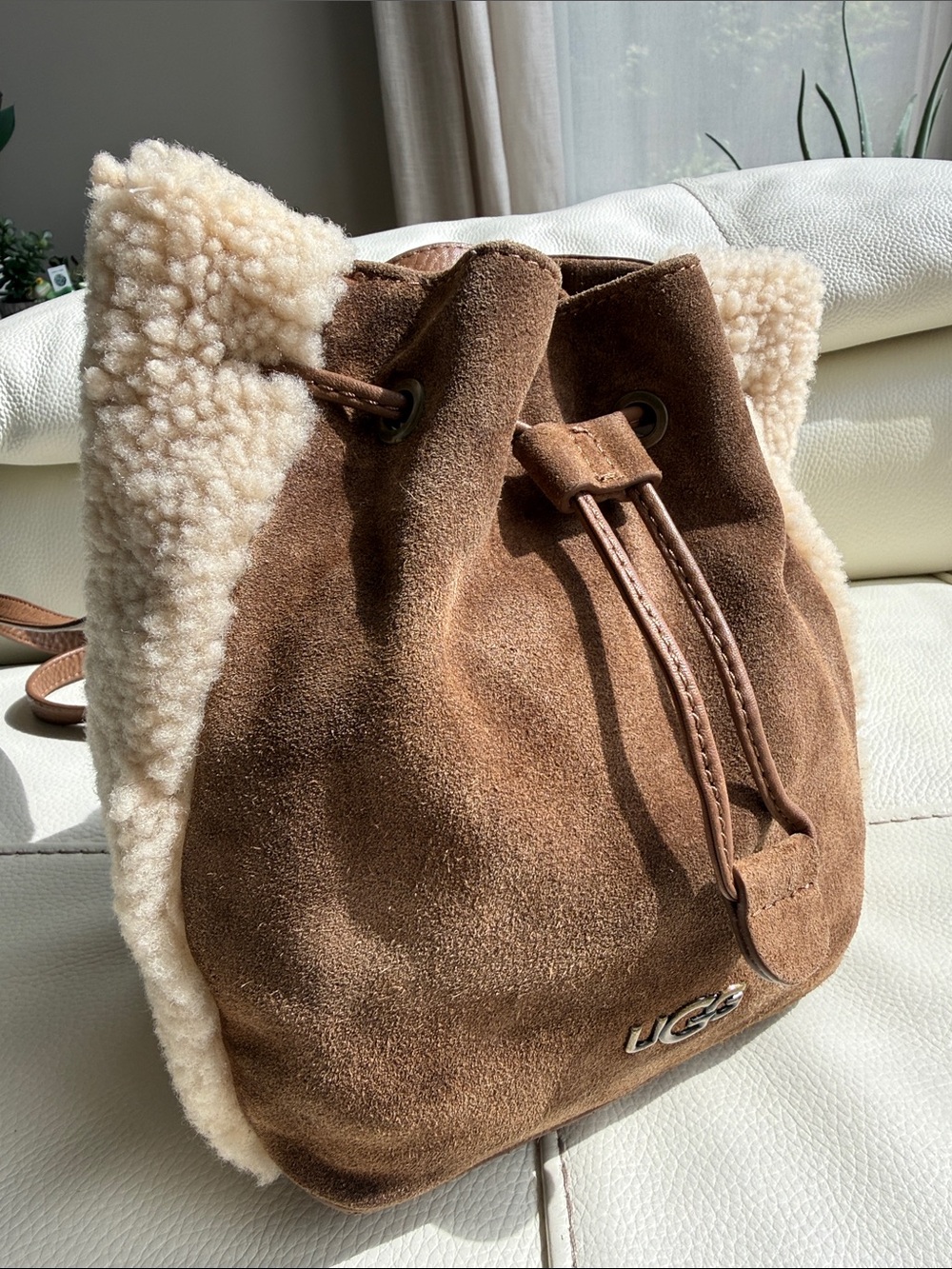 UGG Suede Leather-Trimmed Backpack - Picture 12 of 17